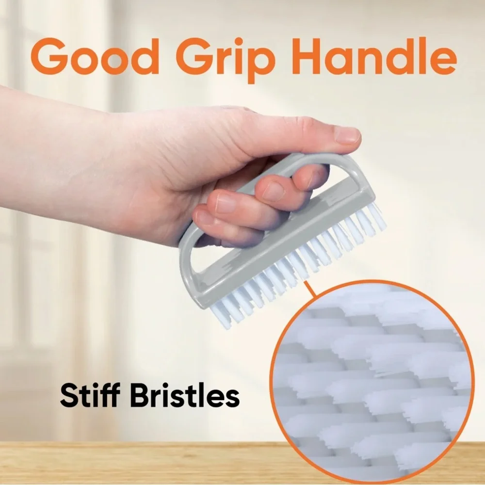 New! Superio Stiff Nail Brush Cleaner with Handle 3 Pack Durable All-Purpose
